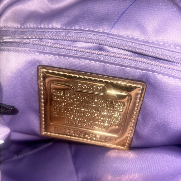 Coach Poppy Glam Tote F13843 Brown Signature Jacquard Shoulder Bag - Picture 3 of 3